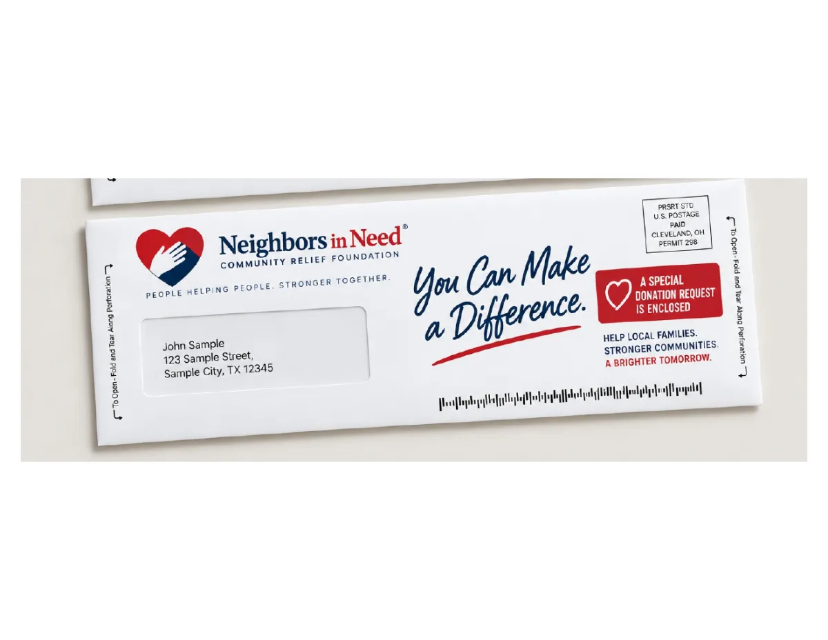 Nonprofit snap pack mailer design example