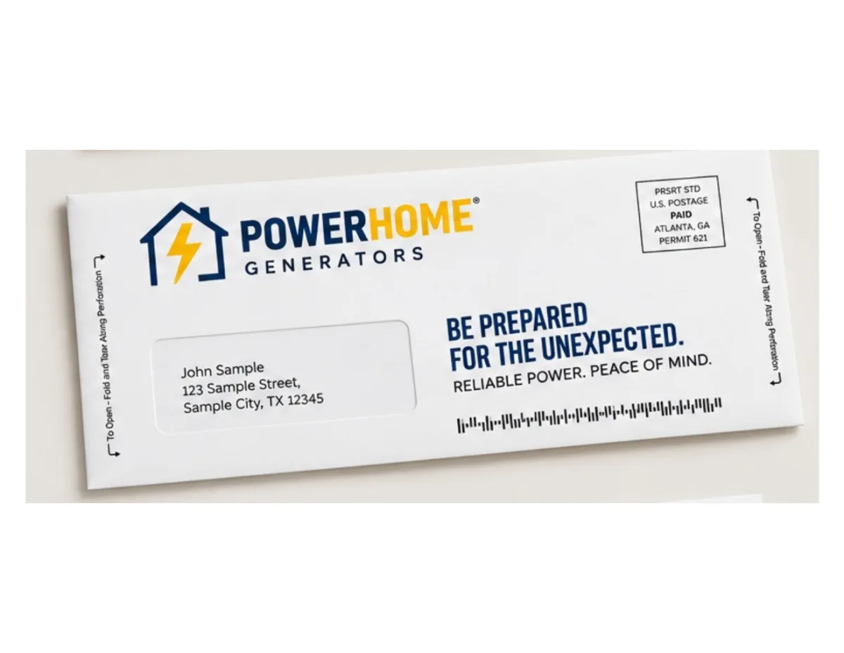 Home Services snap pack mailer design example