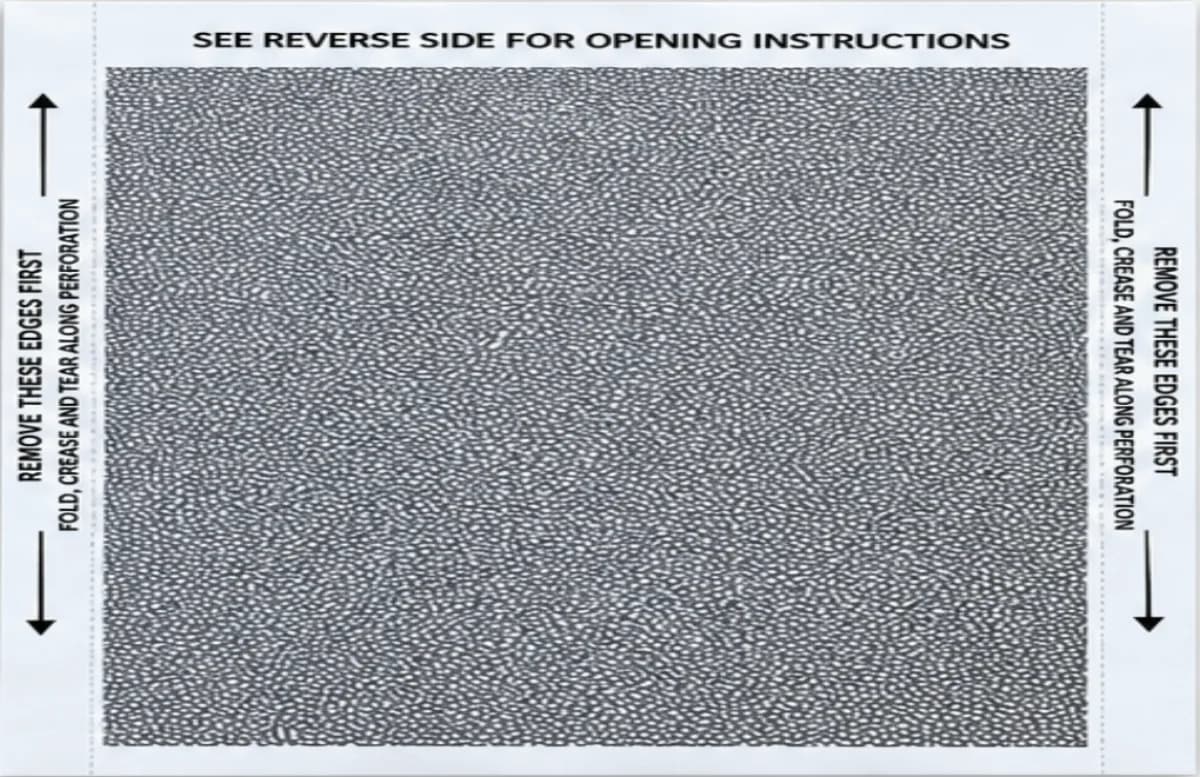 Reverse side of a pressure seal mailer showing the security tint pattern